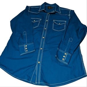 NWOT High Noon Western style Pearl Snap shirt. Men's Large.